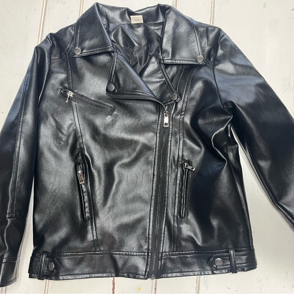 Girl’s Black Faux Leather Jacket